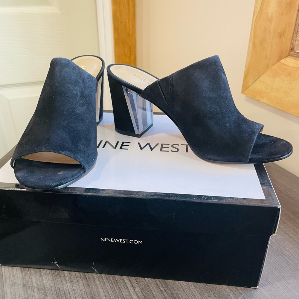 Nine West Gemily Mule Heels Black 7.5